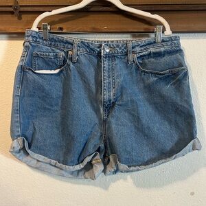 Wild Fable Womens Blue Denim Shorts High Rise Mom Size 18/34R (1326)